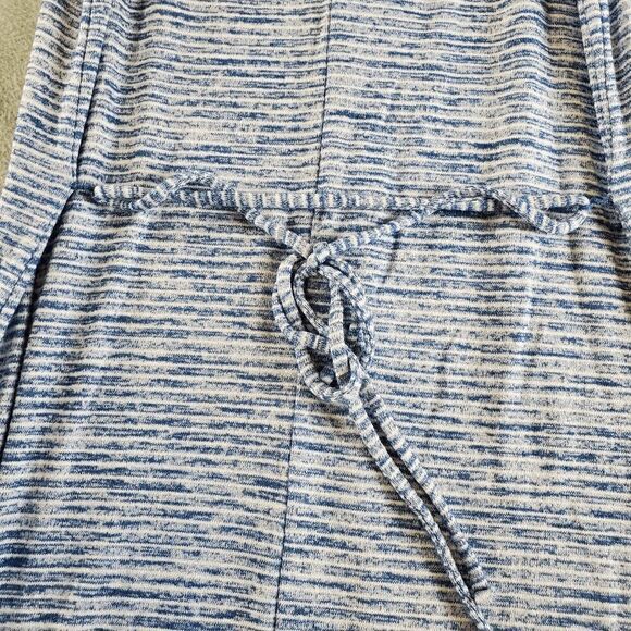 Gap Dress Womens Medium Blue Striped Tank Double Straps V Neck Back Drawstring - Picture 9 of 11